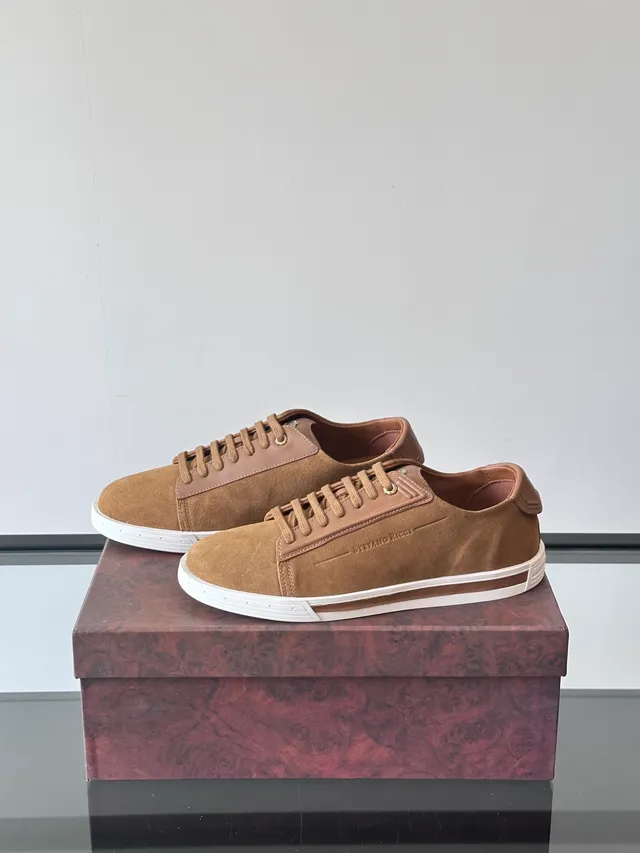 Stefano Ricci Tan Suede Lifestyle Sneakers 5