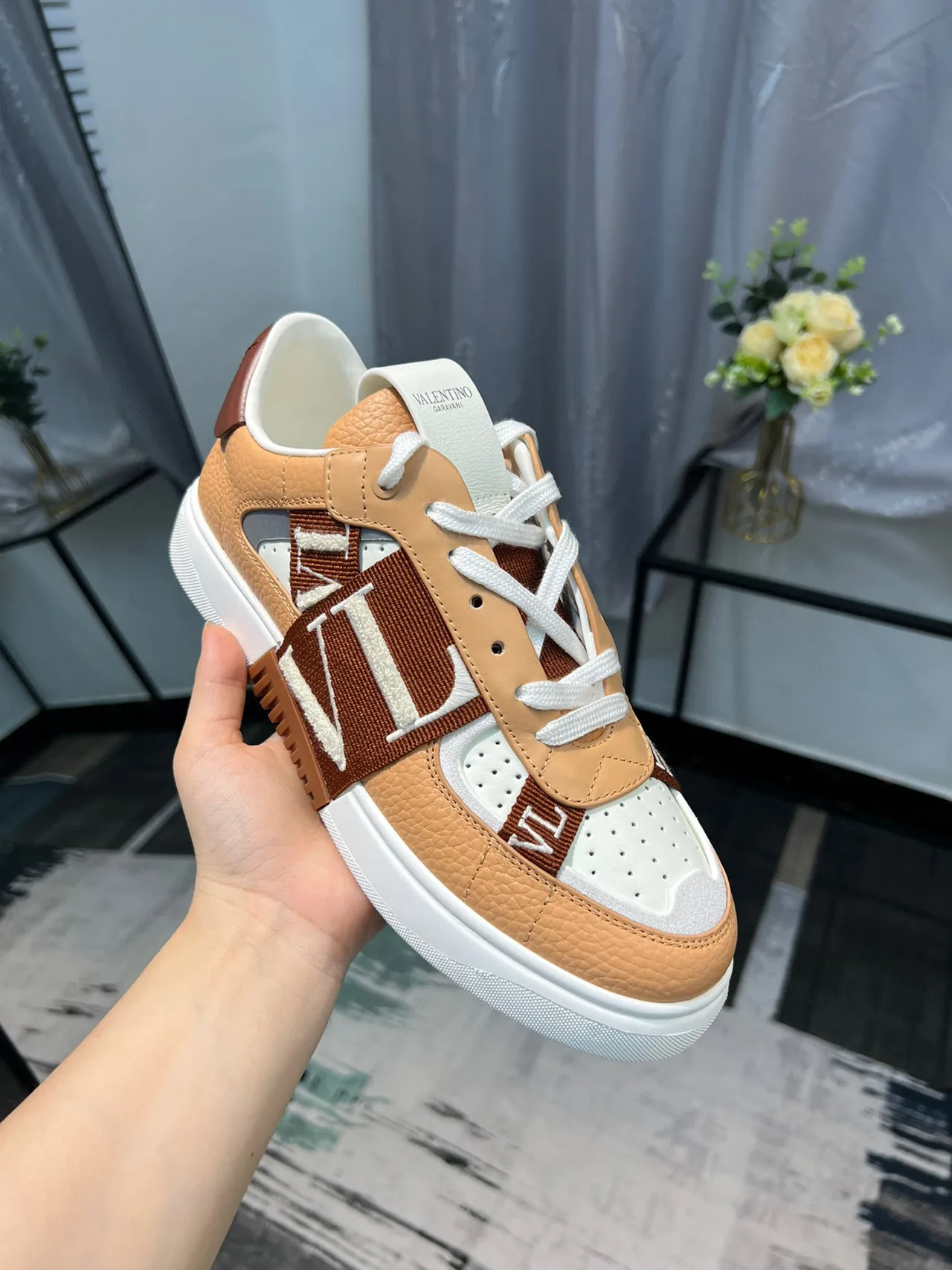 Tan and Brown Strap Detail Lifestyle Sneaker 6