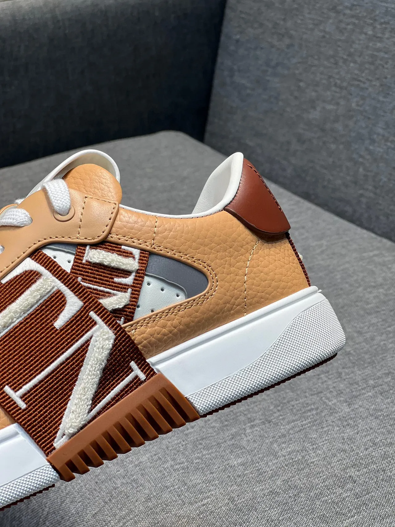 Tan and Brown Strap Detail Lifestyle Sneaker 8