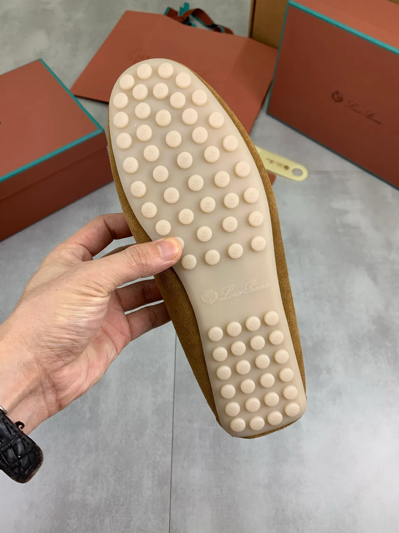 Tan Suede Penny Strap Loafers 3