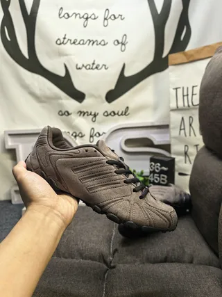 Taupe Suede-Textured Lace-Up Lifestyle Sneakers 5