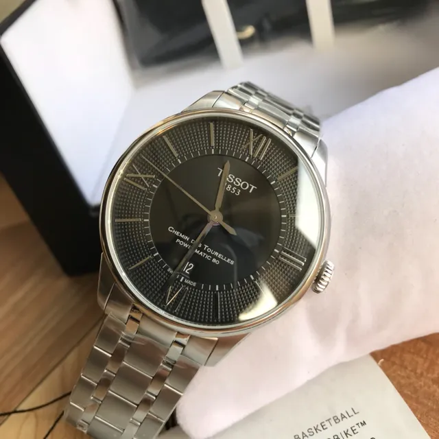 Tissot Chemin Des Tourelles Powermatic 80 Relógio mecânico de mostrador preto 2