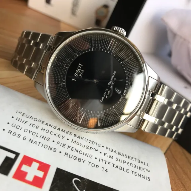 Tissot Chemin Des Tourelles Powermatic 80 Relógio mecânico de mostrador preto 4