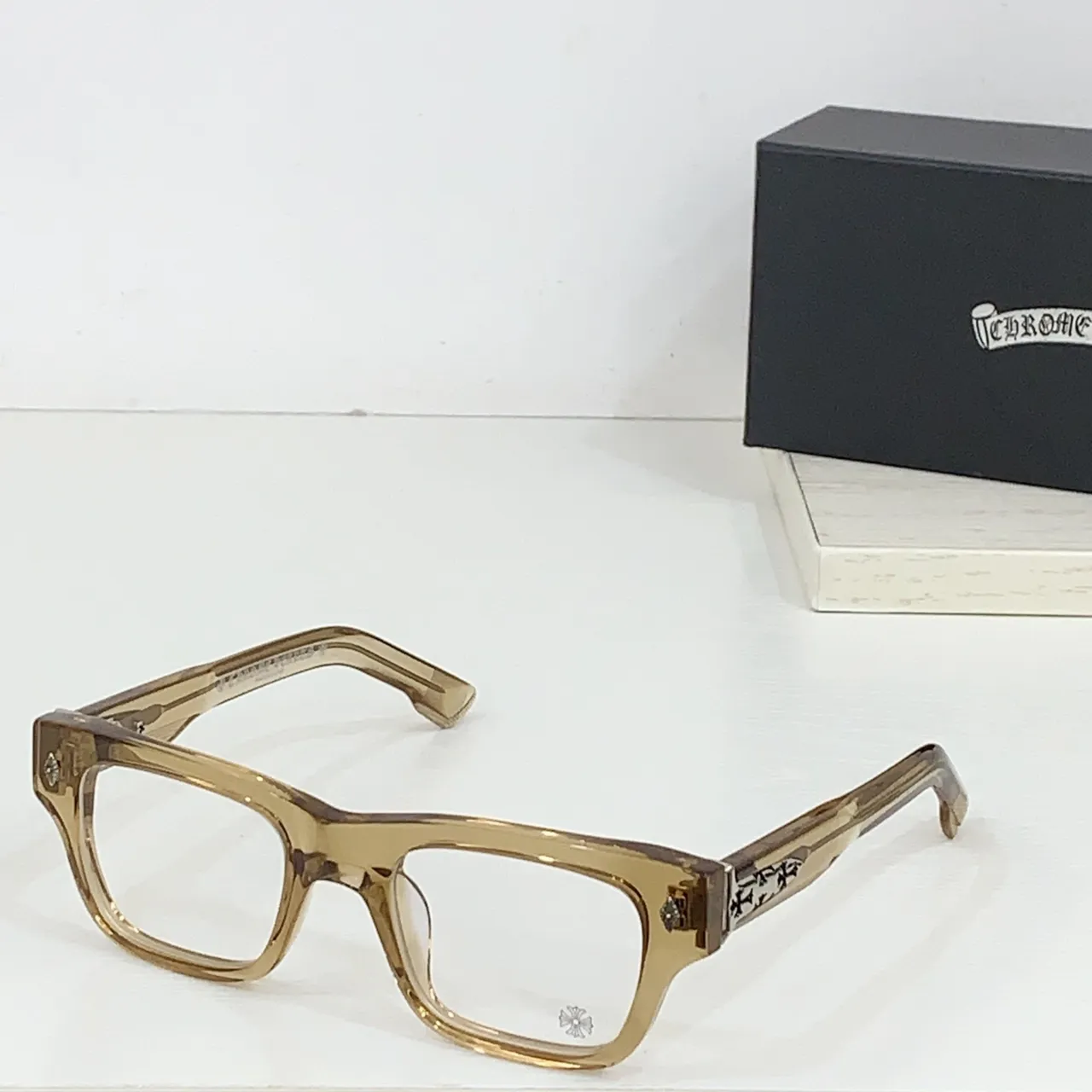 Translucent Olive-Brown Rectangular Acetate Optical Glasses 3