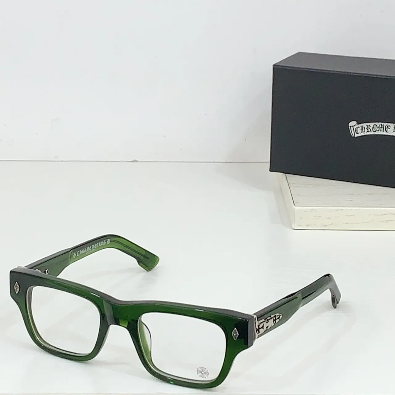 Translucent Olive-Brown Rectangular Acetate Optical Glasses 4