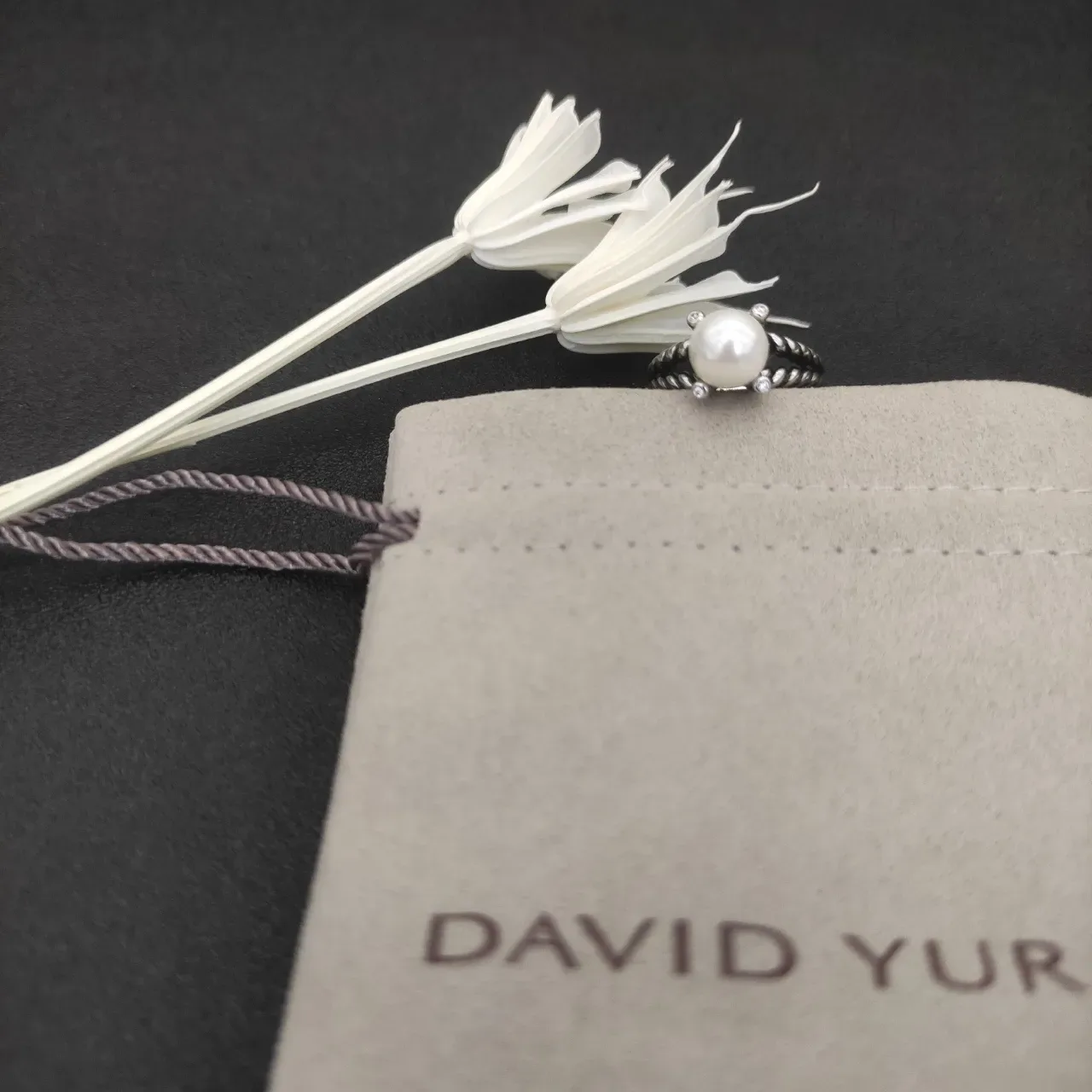 Twisted Rope Band Pearl Ring 5