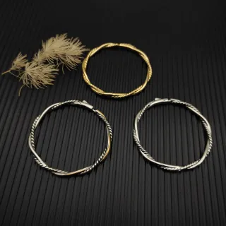 Twisted Rope Texture Gold and Silver Hoop Earrings