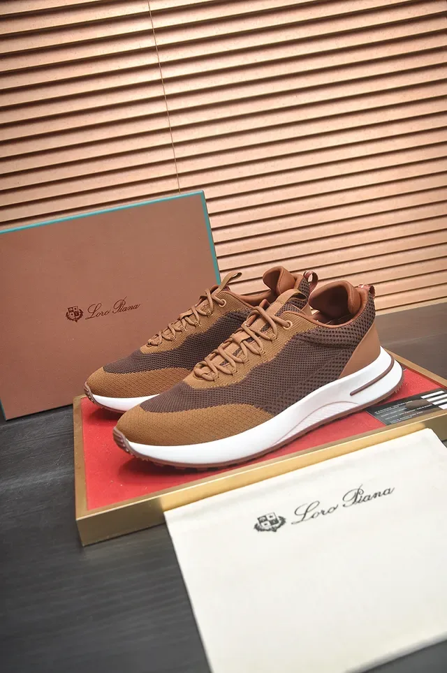 Two-Tone Brown Knit Mesh Lifestyle Sneaker 4