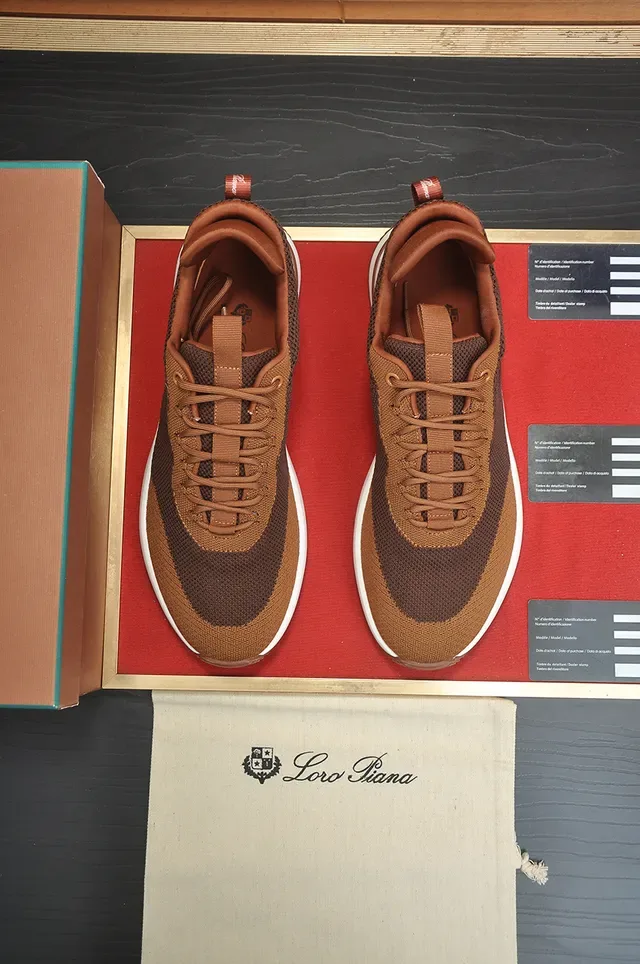 Two-Tone Brown Knit Mesh Lifestyle Sneaker 5