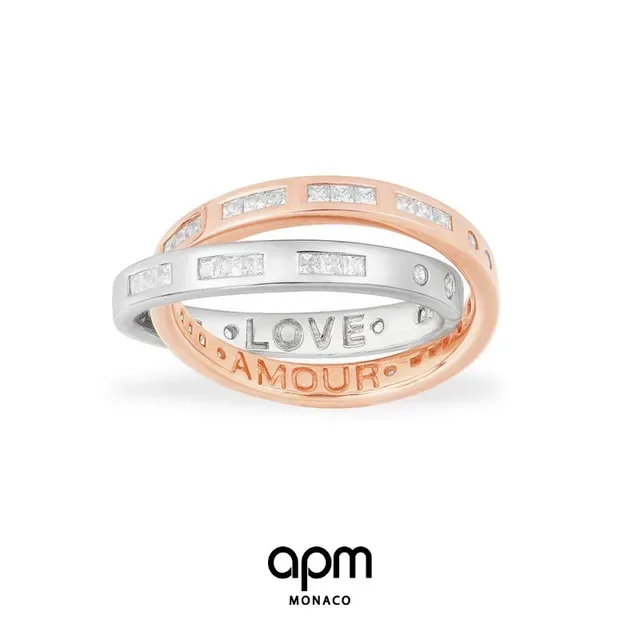 Two-Tone Pavé-Set Stackable Band Rings 2