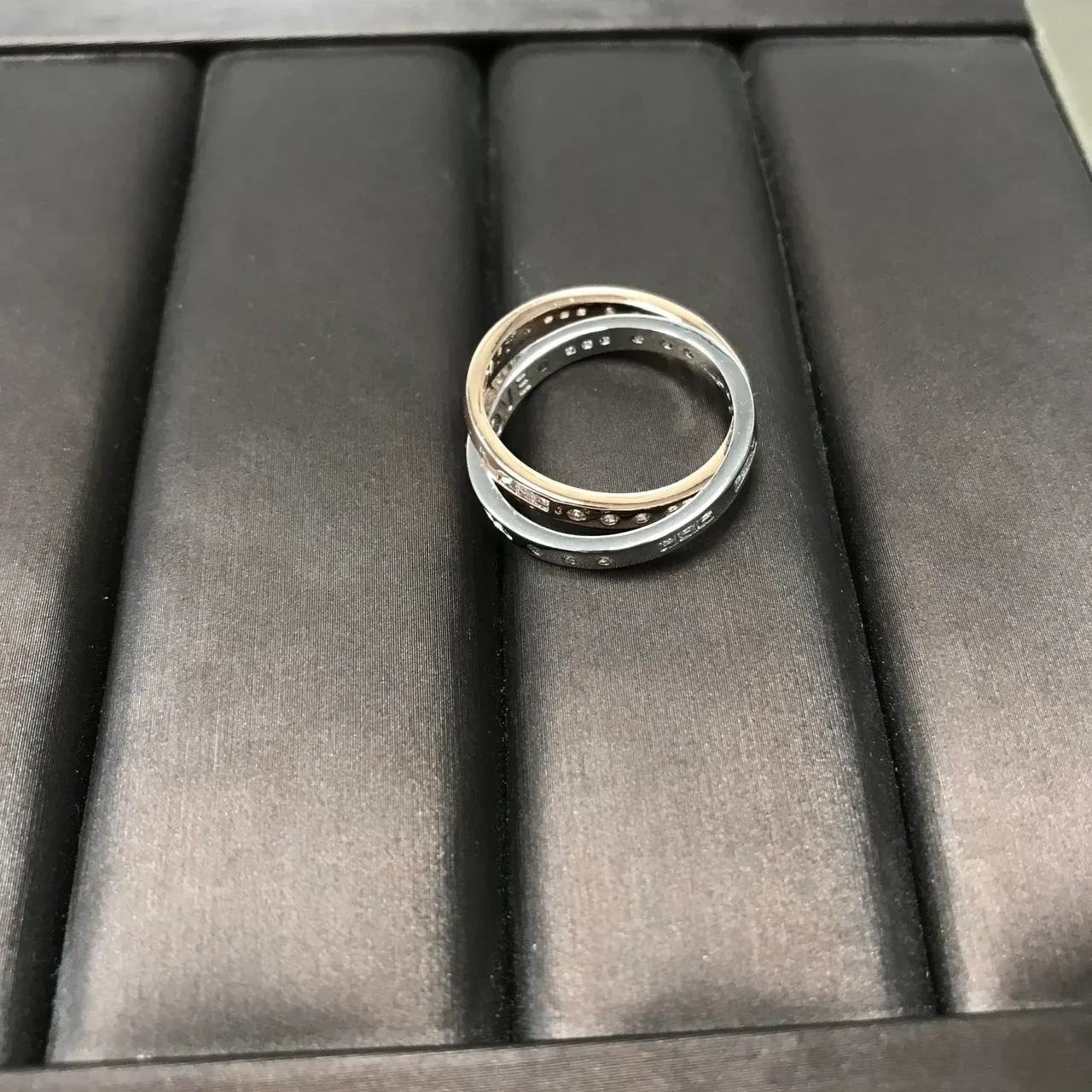 Two-Tone Pavé-Set Stackable Band Rings 7