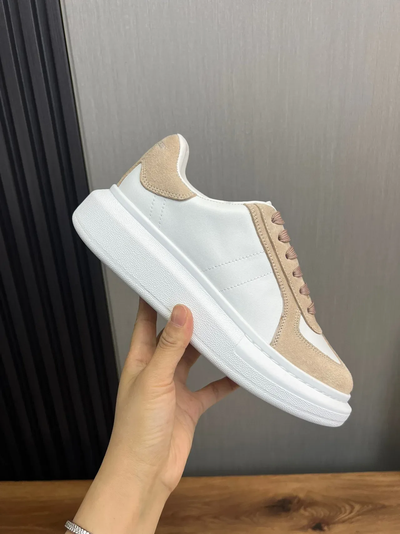 Two-Tone Suede and Leather Platform Lifestyle Sneakers 2
