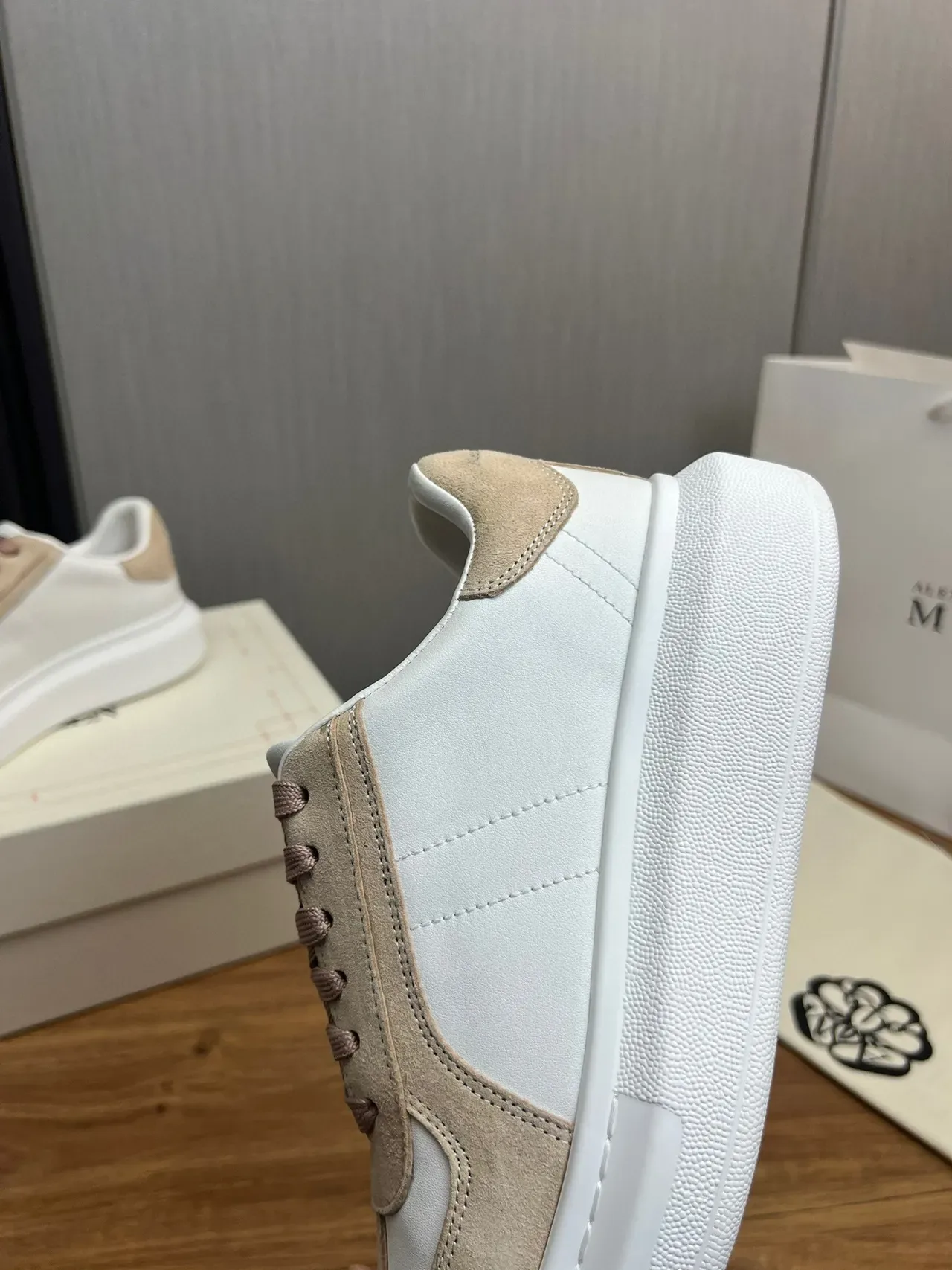 Two-Tone Suede and Leather Platform Lifestyle Sneakers 3