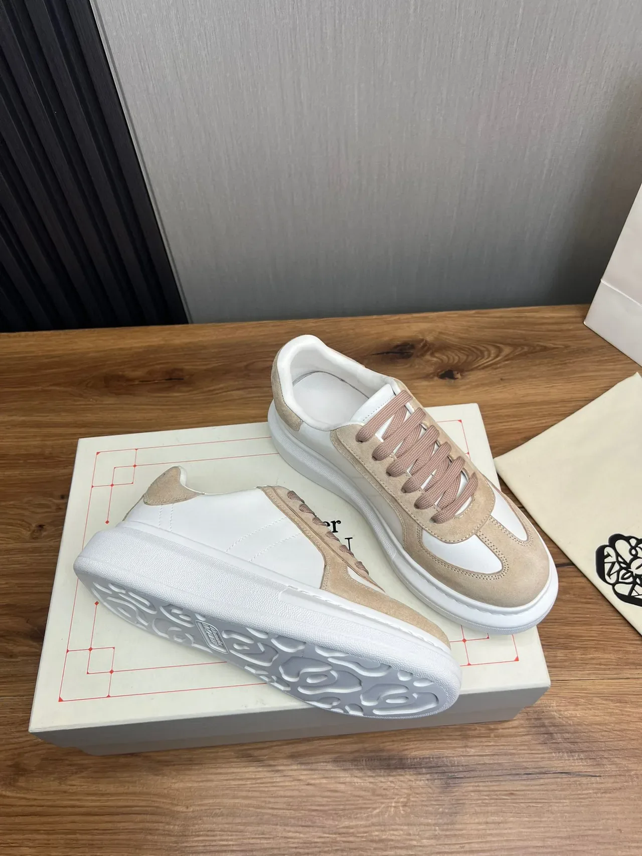 Two-Tone Suede and Leather Platform Lifestyle Sneakers 6