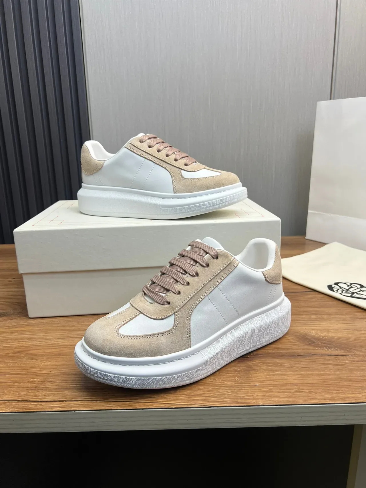 Two-Tone Suede and Leather Platform Lifestyle Sneakers 7
