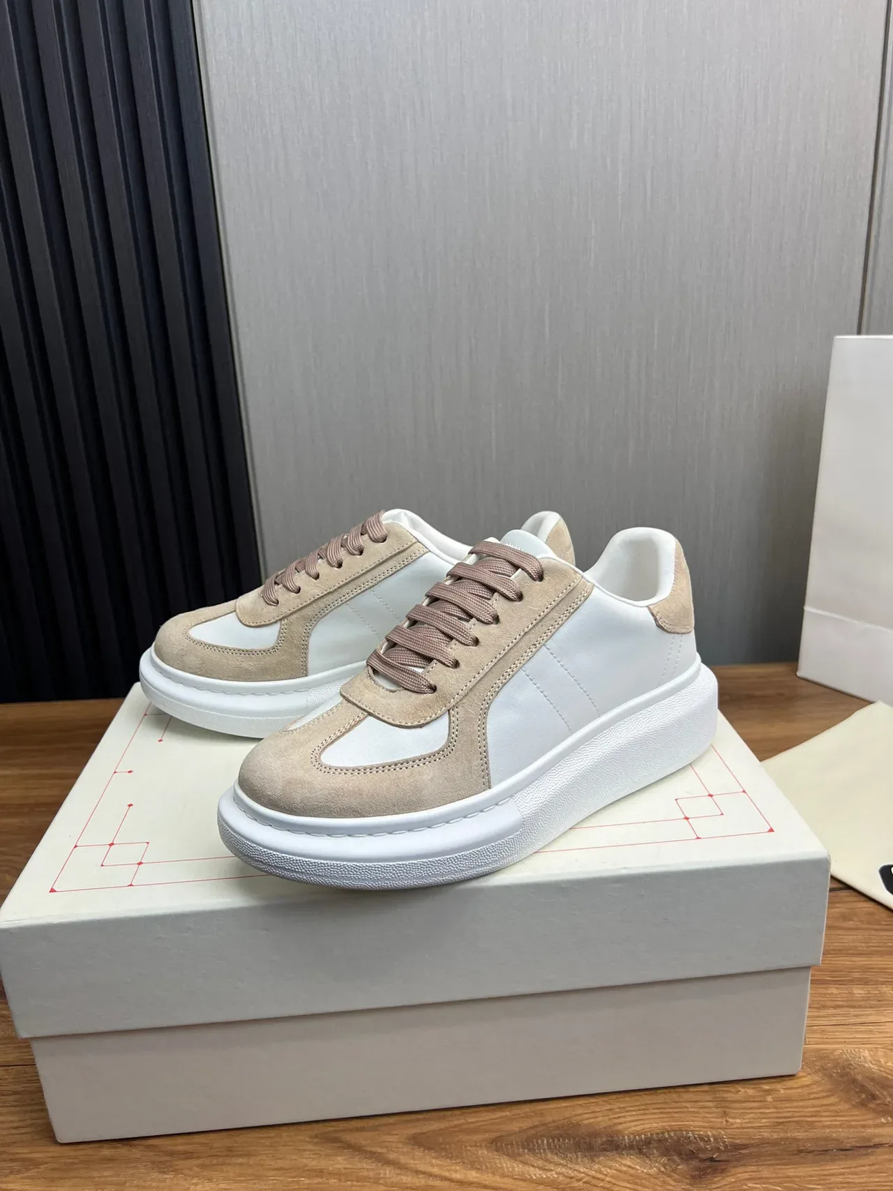 Two-Tone Suede and Leather Platform Lifestyle Sneakers 8