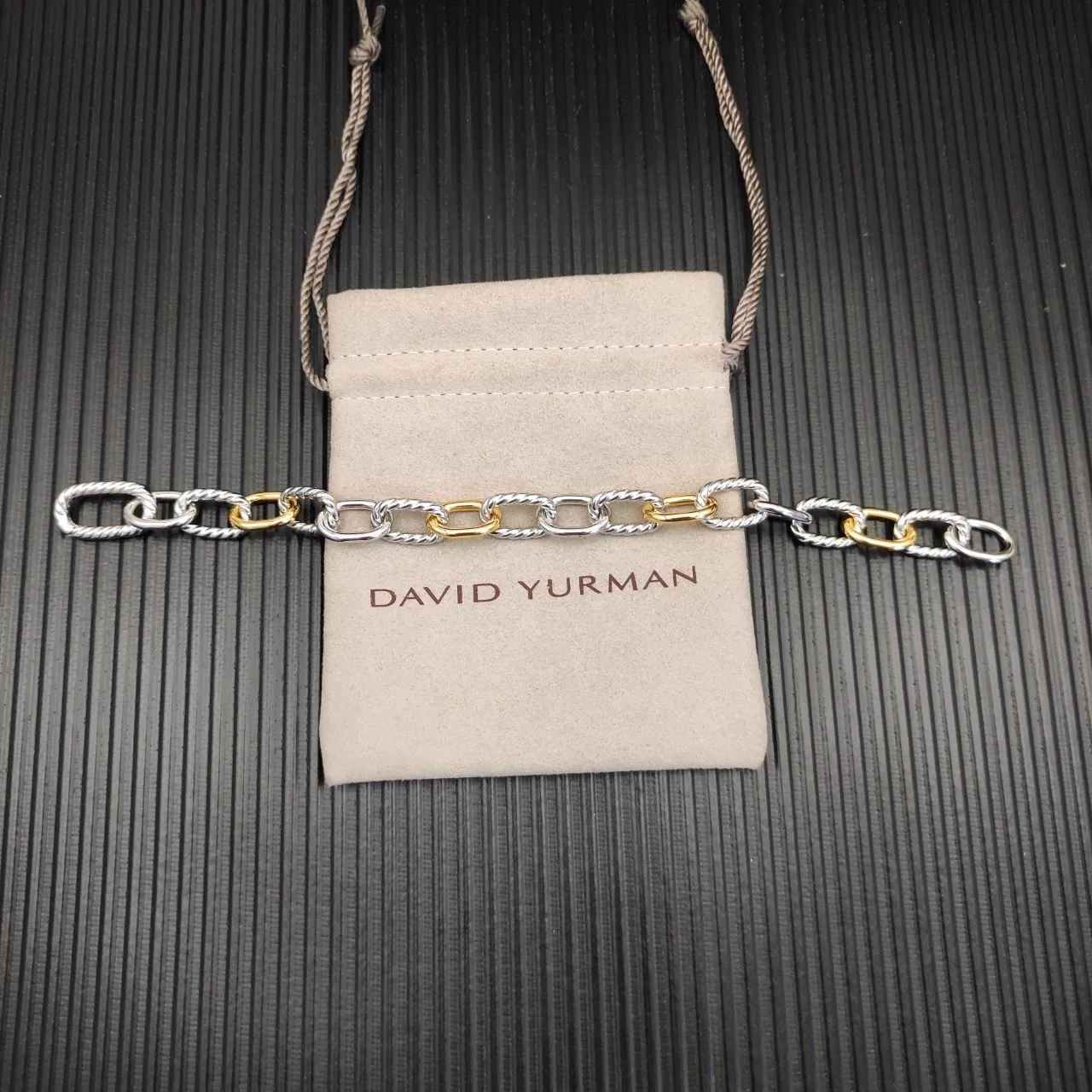 Two-Tone Twisted Rope and Oval Link Bracelet 9