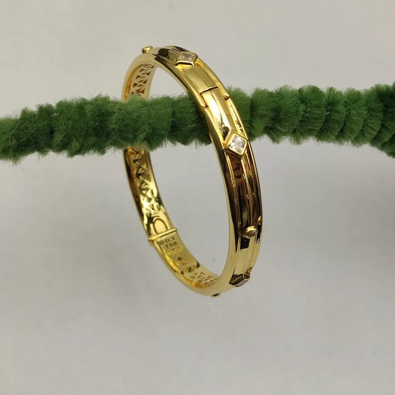 Vid Yurm Gold-Tone Geometric Cutout Hinged Bangle Bracelet 6