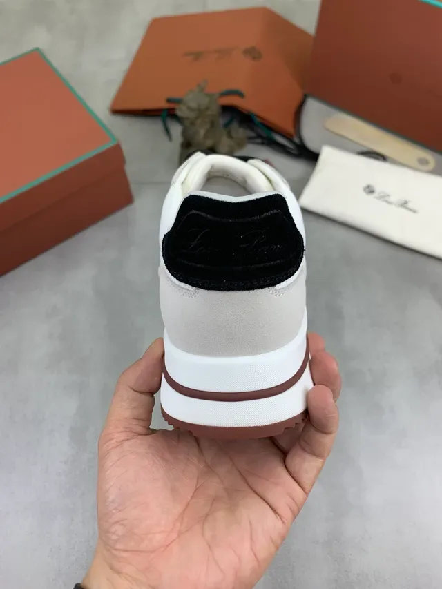White and Beige Two-Tone Layered Panel Sneaker 3