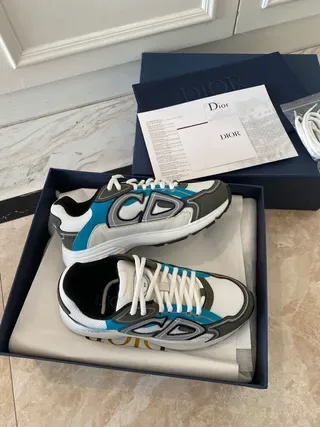 White and Cyan Blue Geometric Overlay Lifestyle Sneakers 5