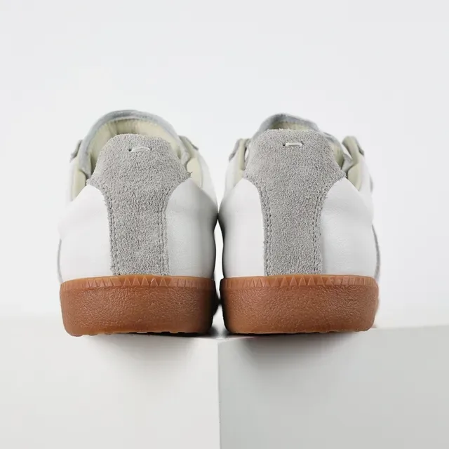 White and Gray Suede Leather Lifestyle Sneakers 8