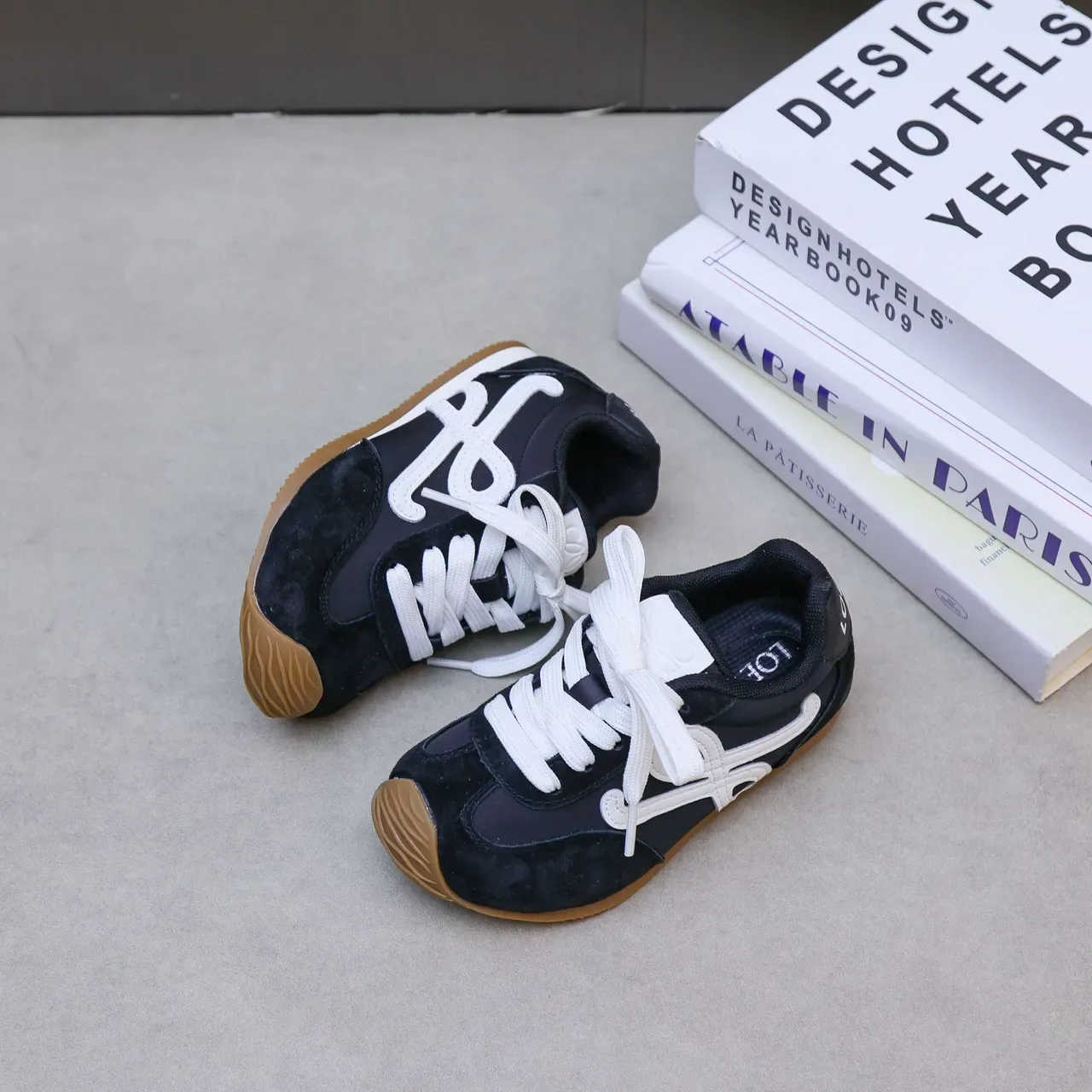 White and Red Cursive Logo Lifestyle Sneakers 22