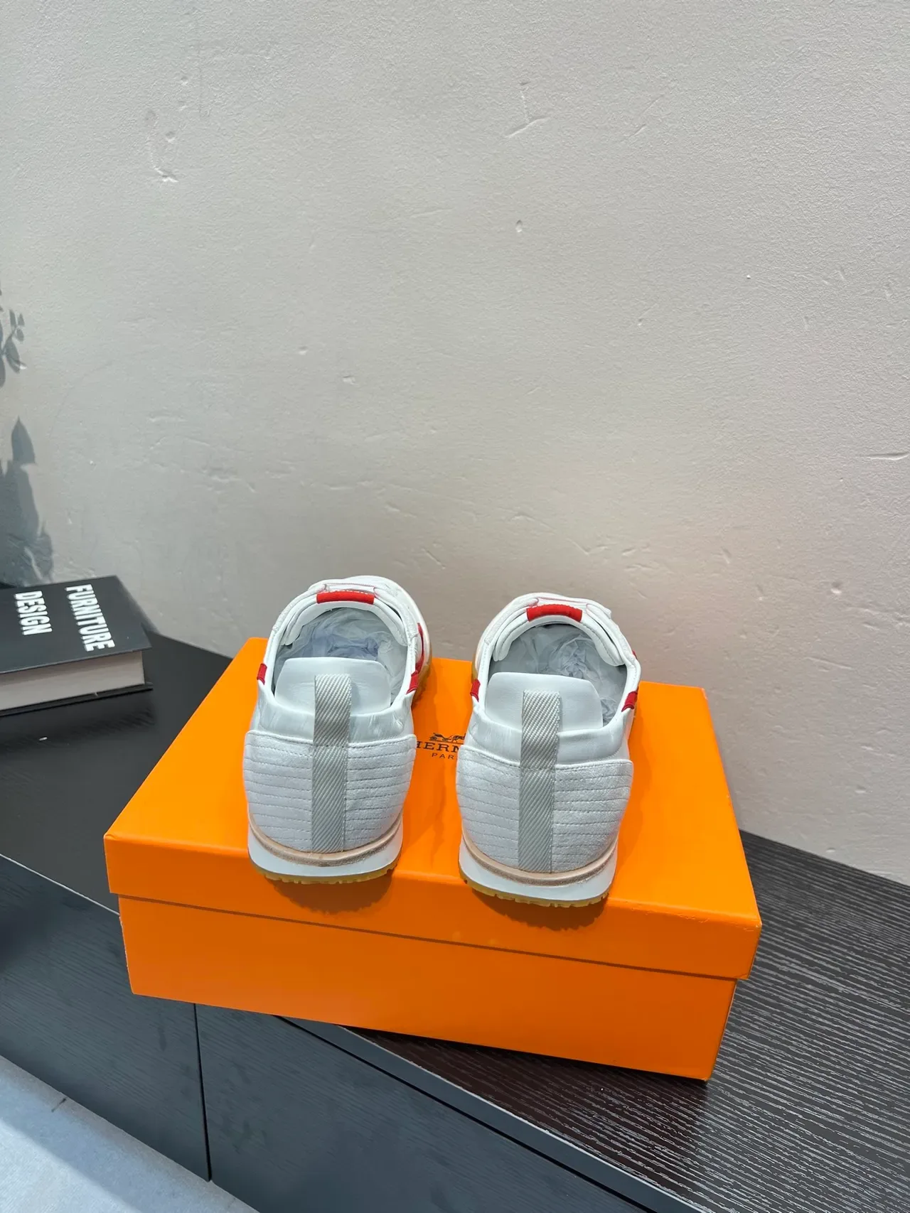 White and Red Low-Top Trainer Sneaker 9