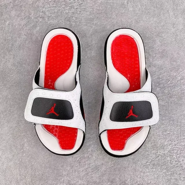 White Black Perforated Strap Suede Panel Slippers 4