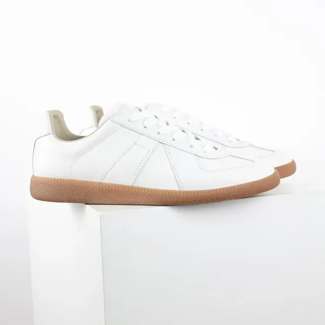 White Brown Clean Leather Upper Gum Rubber Sole Lifestyle Sneakers 3