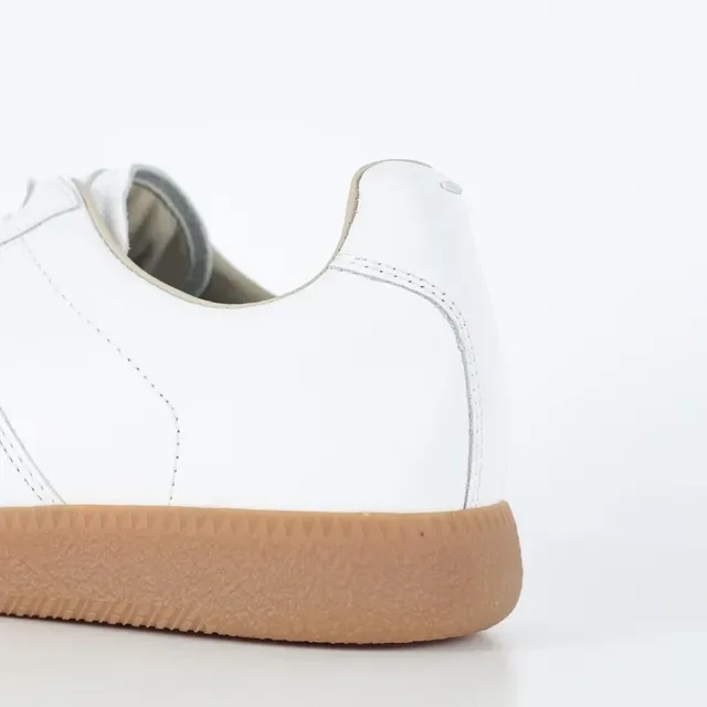 White Brown Clean Leather Upper Gum Rubber Sole Lifestyle Sneakers 4