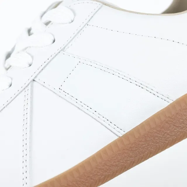 White Brown Clean Leather Upper Gum Rubber Sole Lifestyle Sneakers 6
