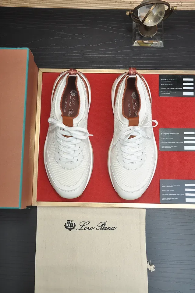 White Brown Mesh Upper Layered Midsole Sneakers 5