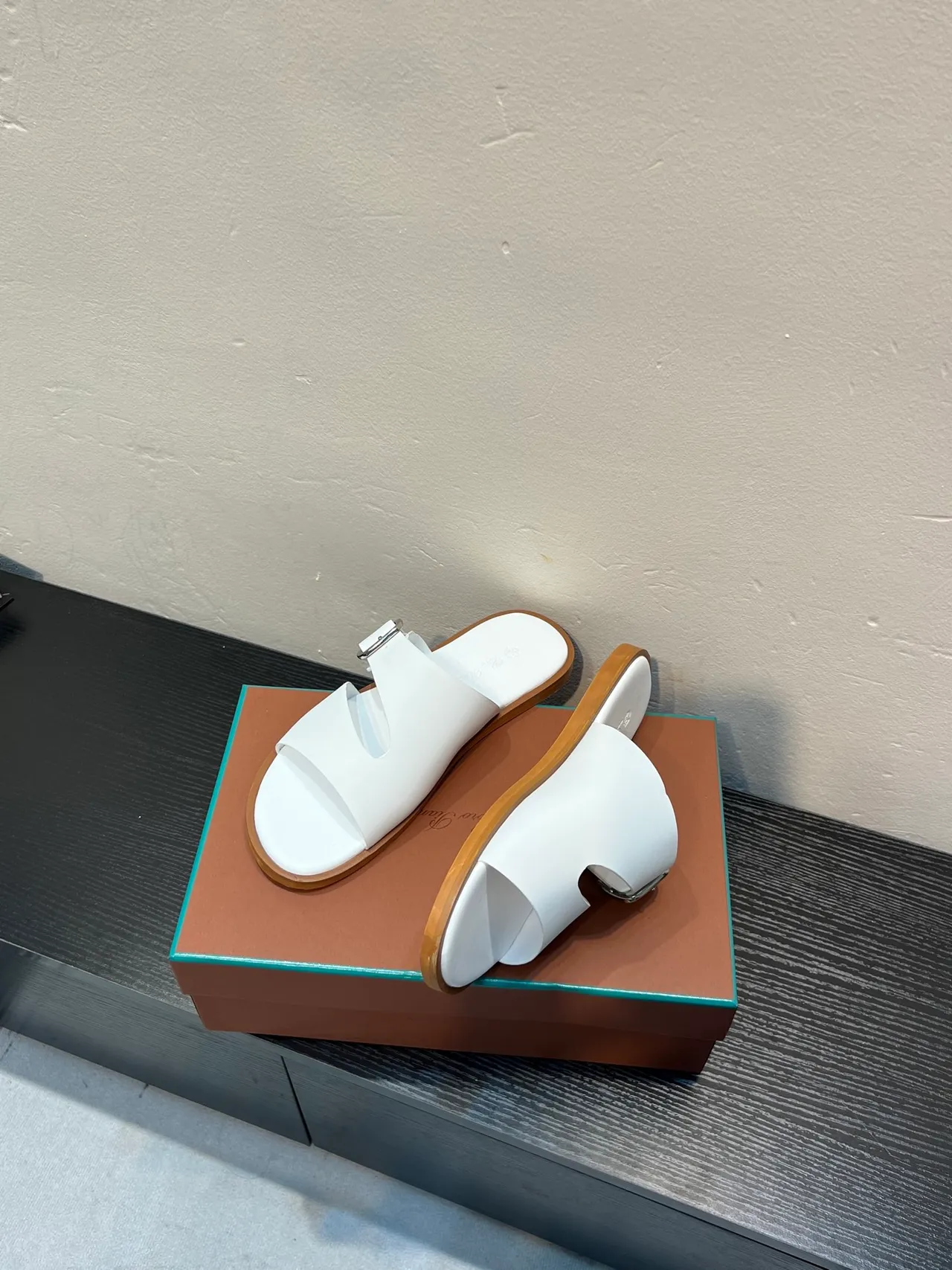White Buckle-Fastened Double-Strap Flat Casual Sandals 4