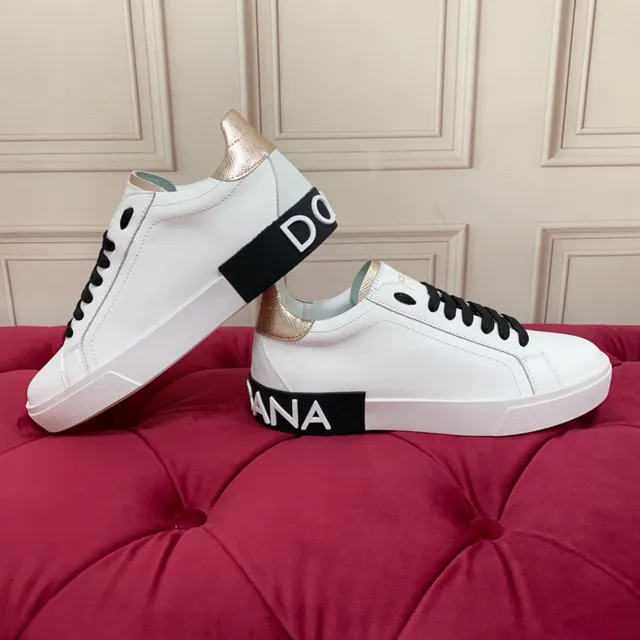White Gold Leather Upper Black Laces Lifestyle Sneakers 5