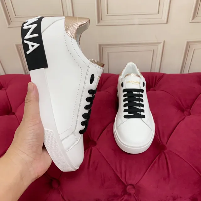 White Gold Leather Upper Black Laces Lifestyle Sneakers 6