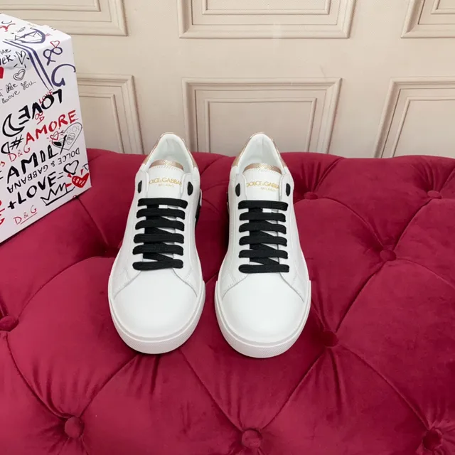 White Gold Leather Upper Black Laces Lifestyle Sneakers 8