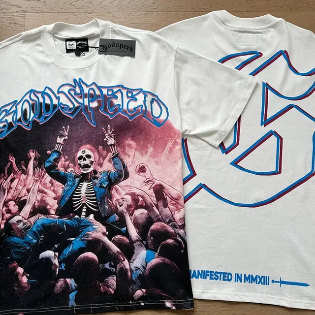 White Graphic-Print Double-Sided T-Shirt 4