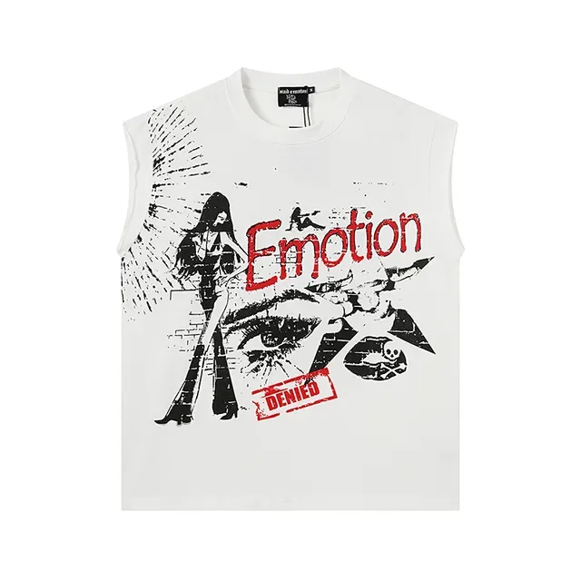 White Graphic-Print Sleeveless Cropped Vest Top 2