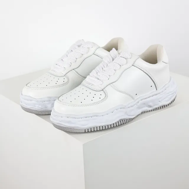White Leather Low-Top Lifestyle Sneakers 2