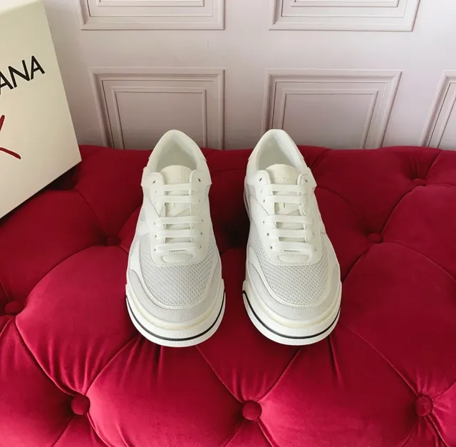 White Leather-Mesh Hybrid Low-Top Lifestyle Sneakers 5