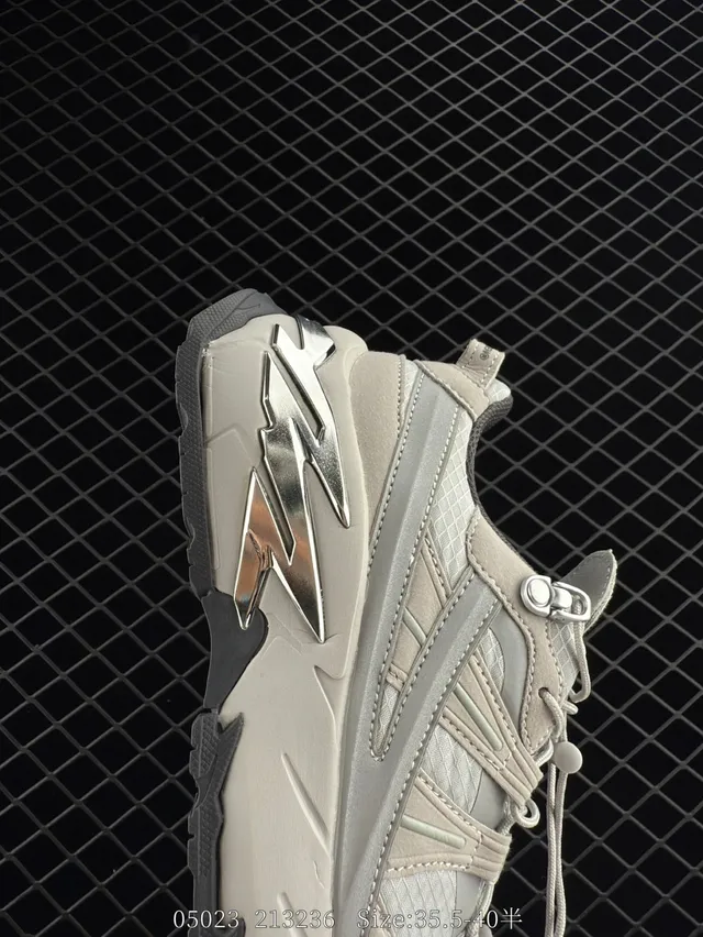 White Silver Silhouette Layered Midsole Chunky Sneakers 2