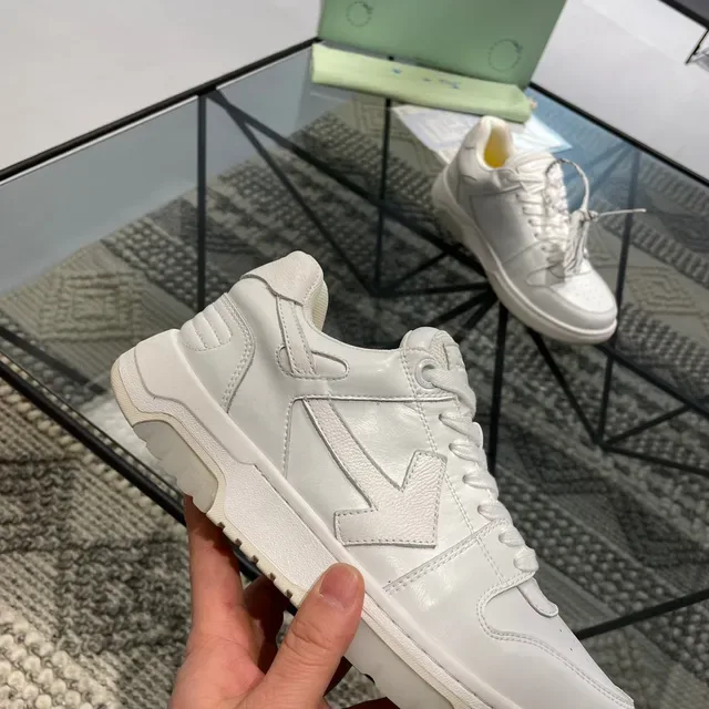 White Yellow Leather-Like Upper Geometric Stitched Side Panel Sneakers 2