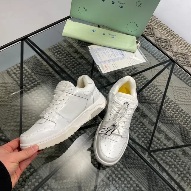 White Yellow Leather-Like Upper Geometric Stitched Side Panel Sneakers 6
