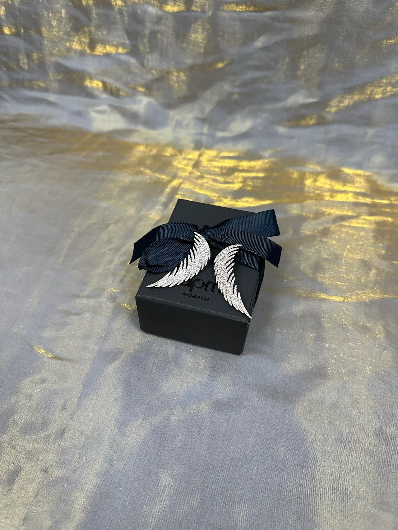 Wing-Shaped Pavé Crystal Silver-Toned Earrings 6