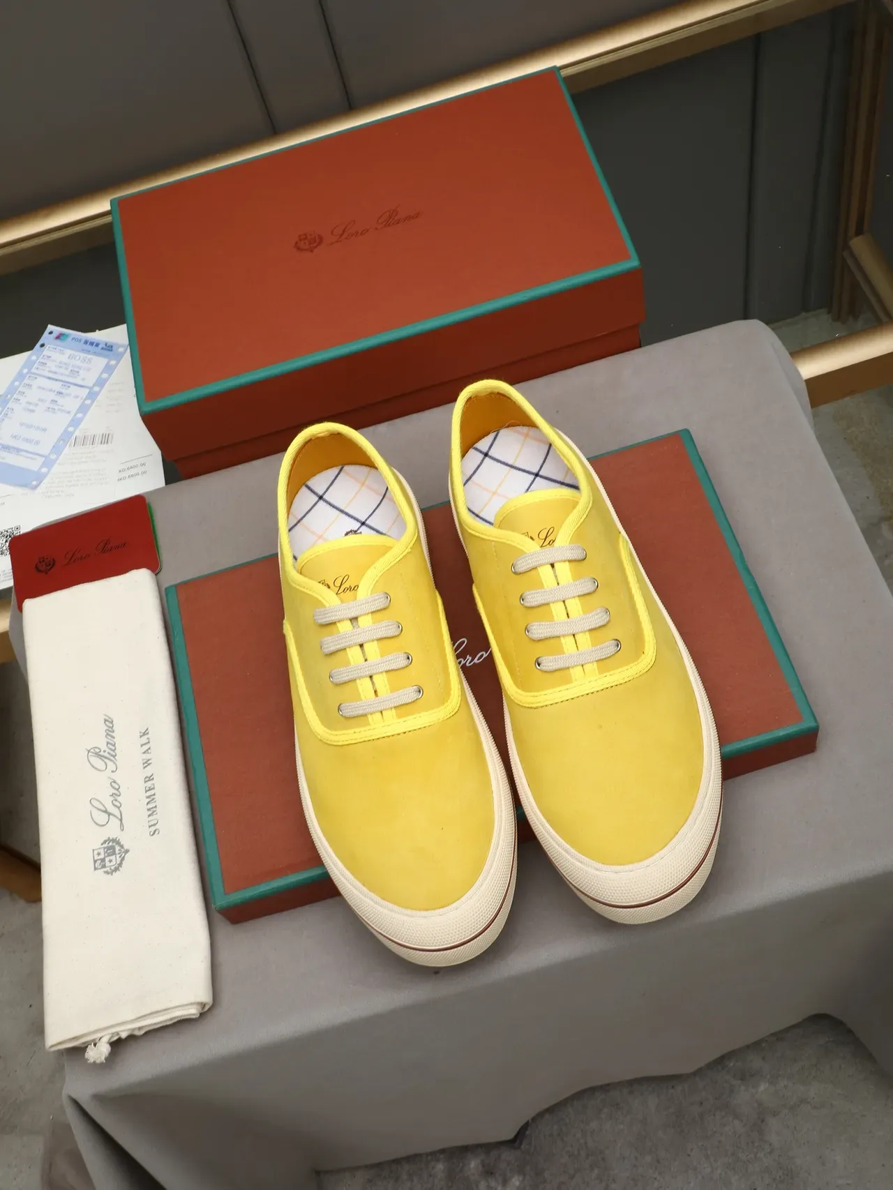 Yellow Suede Low-Top Lace-Up Casual Shoe 3