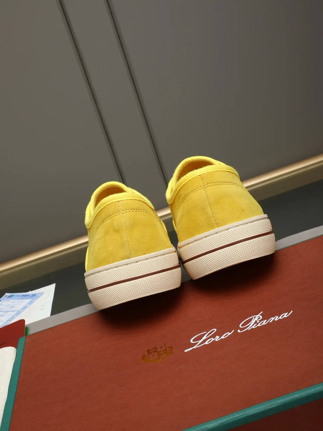 Yellow Suede Low-Top Lace-Up Casual Shoe 4