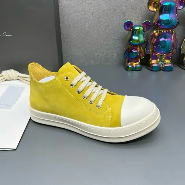 Yellow White Suede Upper Rubber Toe Cap Sneakers 3