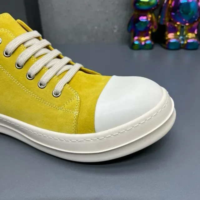 Yellow White Suede Upper Rubber Toe Cap Sneakers 4
