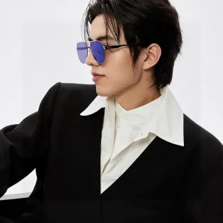 Gentle Monster Angular Aviator Blue Mirrored Sunglasses