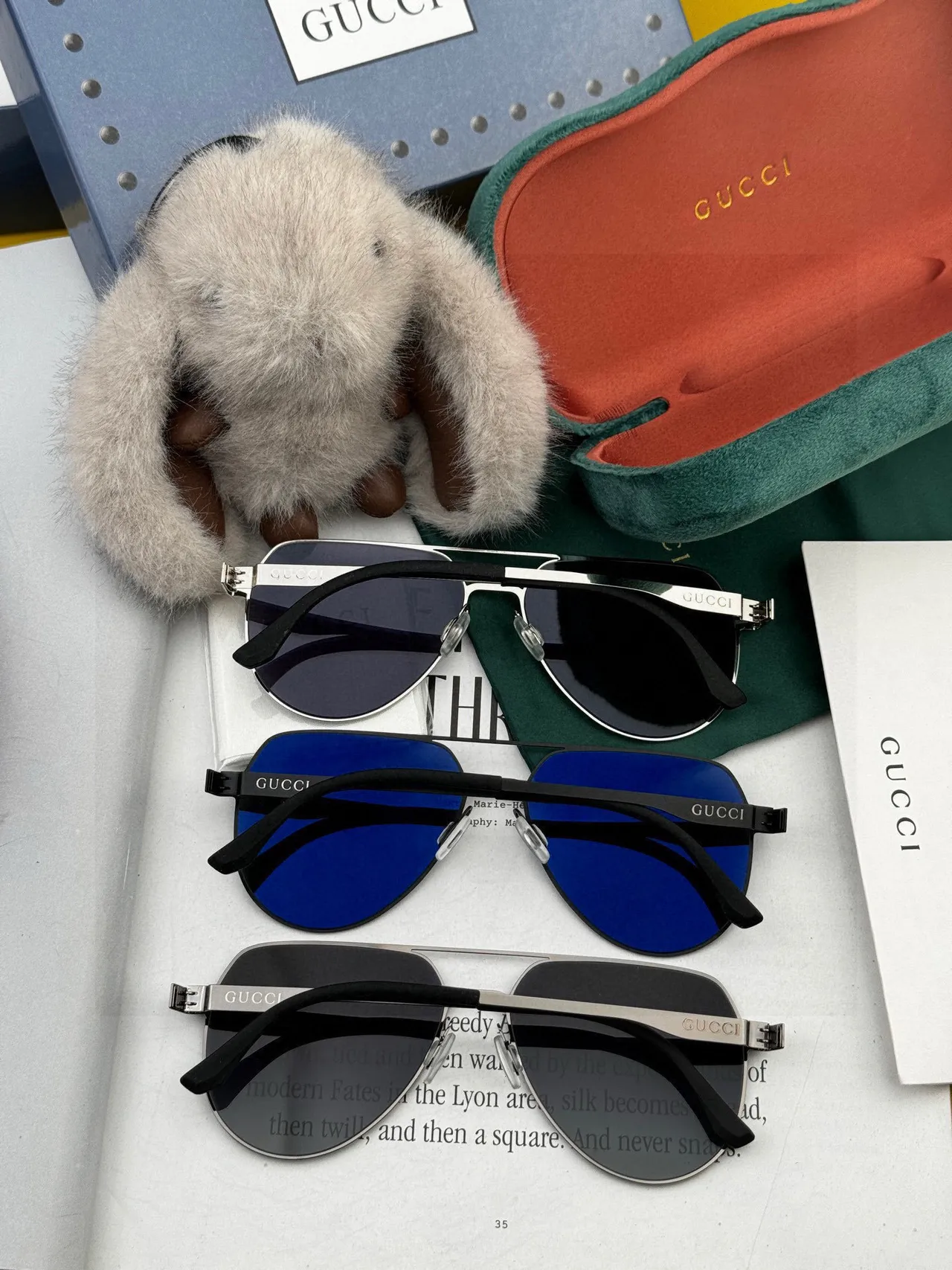 Gentle Monster Angular Aviator Blue Mirrored Sunglasses 8